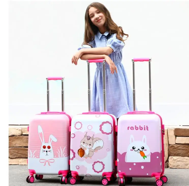 Maleta rodante de viaje para niños, Maleta de equipaje de cabina 20 pulgadas, con ruedas, para niñas - AliExpress Maletas y bolsas