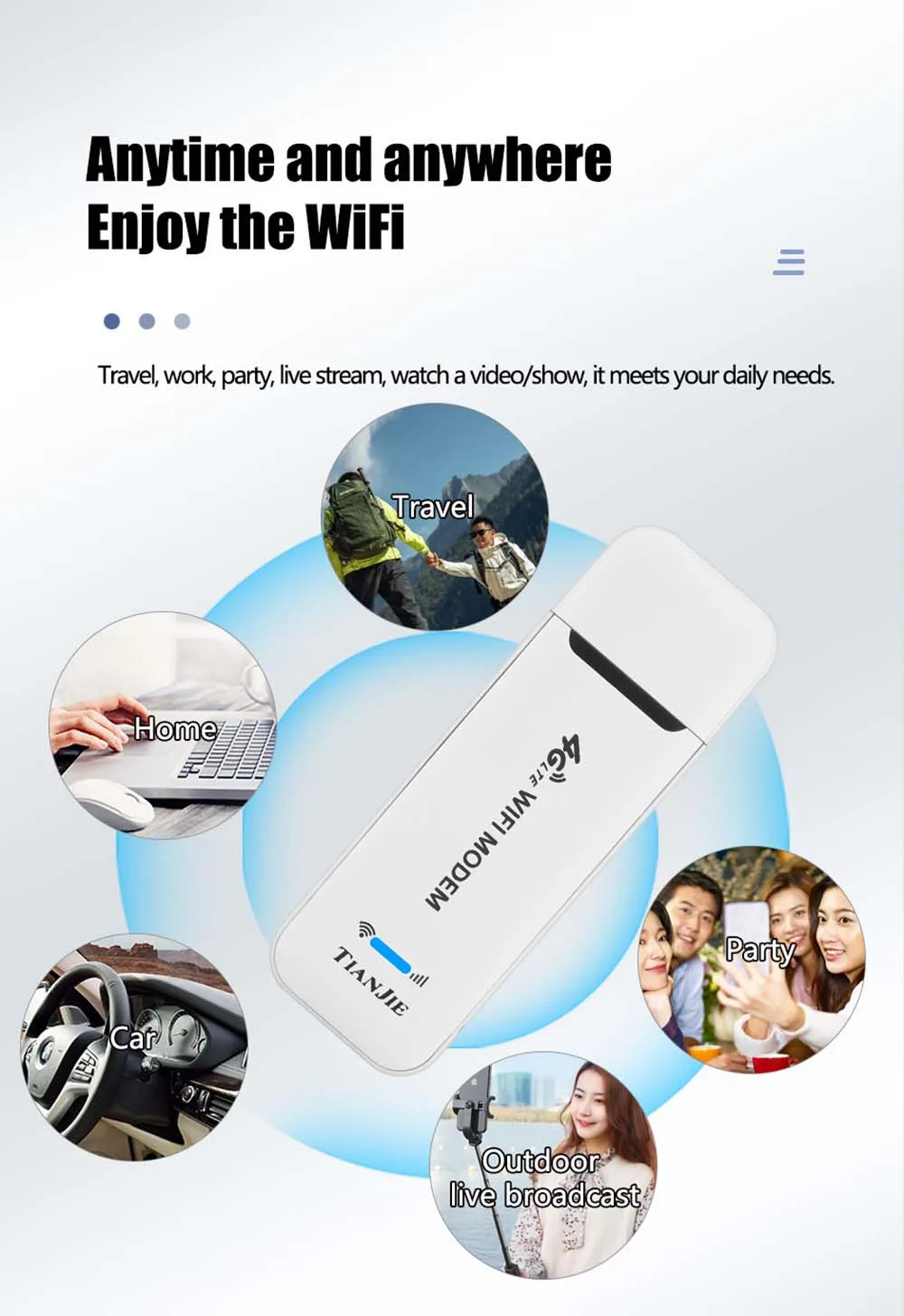 wifi router signal booster TIANJIE Thương Hiệu Mới Tốc Độ Cao Facotry 3G 4G USB Modem Router WiFi Micro SD, Khe Sim Xe Ô Tô kích Sóng LTE UMTS GSM wifi range extender 1200mbps wifi repeater wireless signal booster