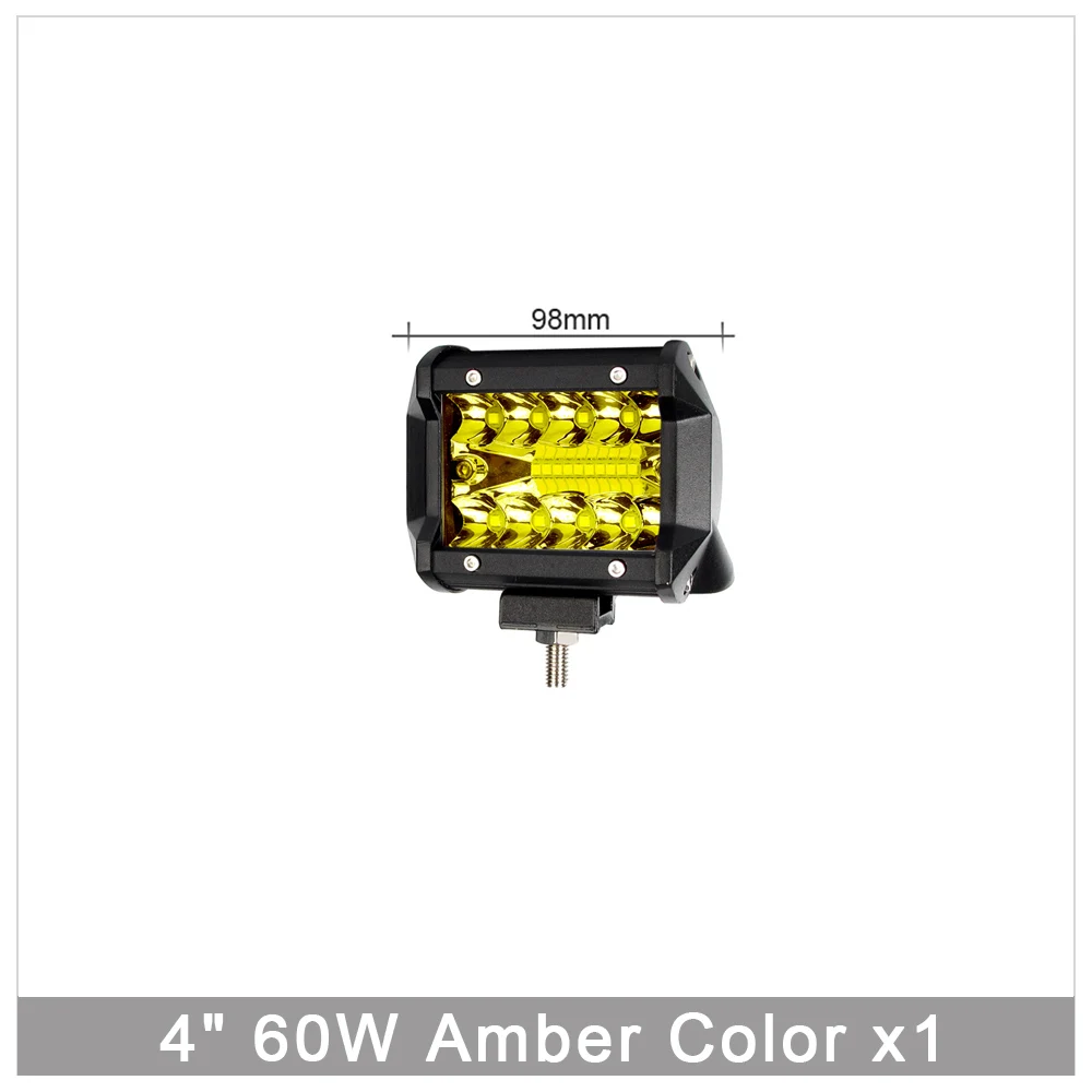 60W Amber Combo x1 60 Вт 120 Вт 180 Вт 4х4 внедорожный светодиодный светильник Бар для автомобилей комбинированный лучи внедорожник ATV Трактор Лодка б/у экскаватор 12V 24V Подсветка - Цвет: 60W Amber Combo x1