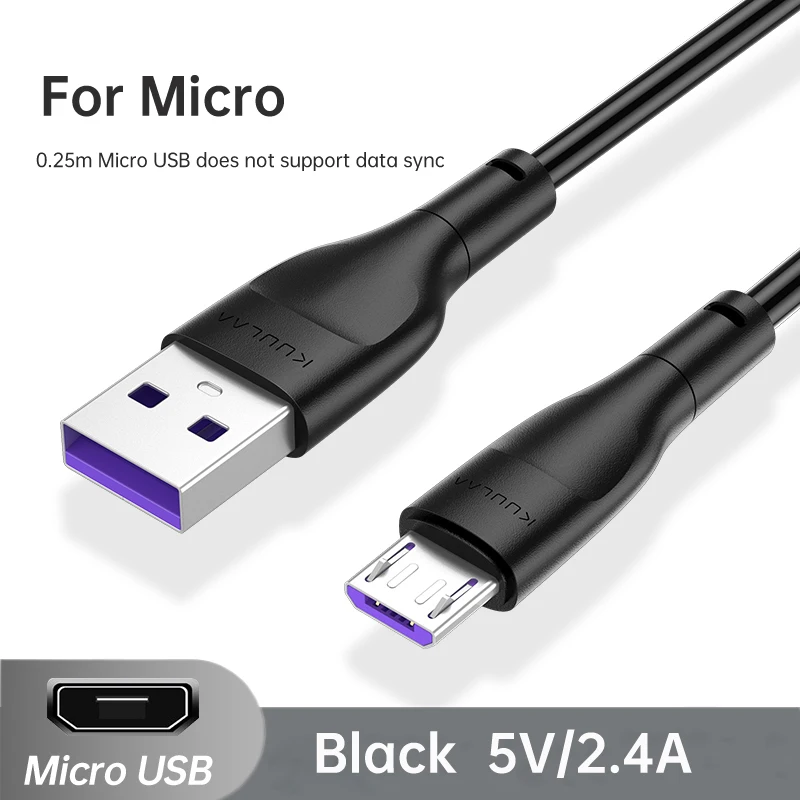 KUULAA 3A USB Type C Micro USB Phone Charger Charging Cable Cord Fast Charge Mobile Phone Cables Wire for iPhone Xiaomi Redmi android charger adapter Cables