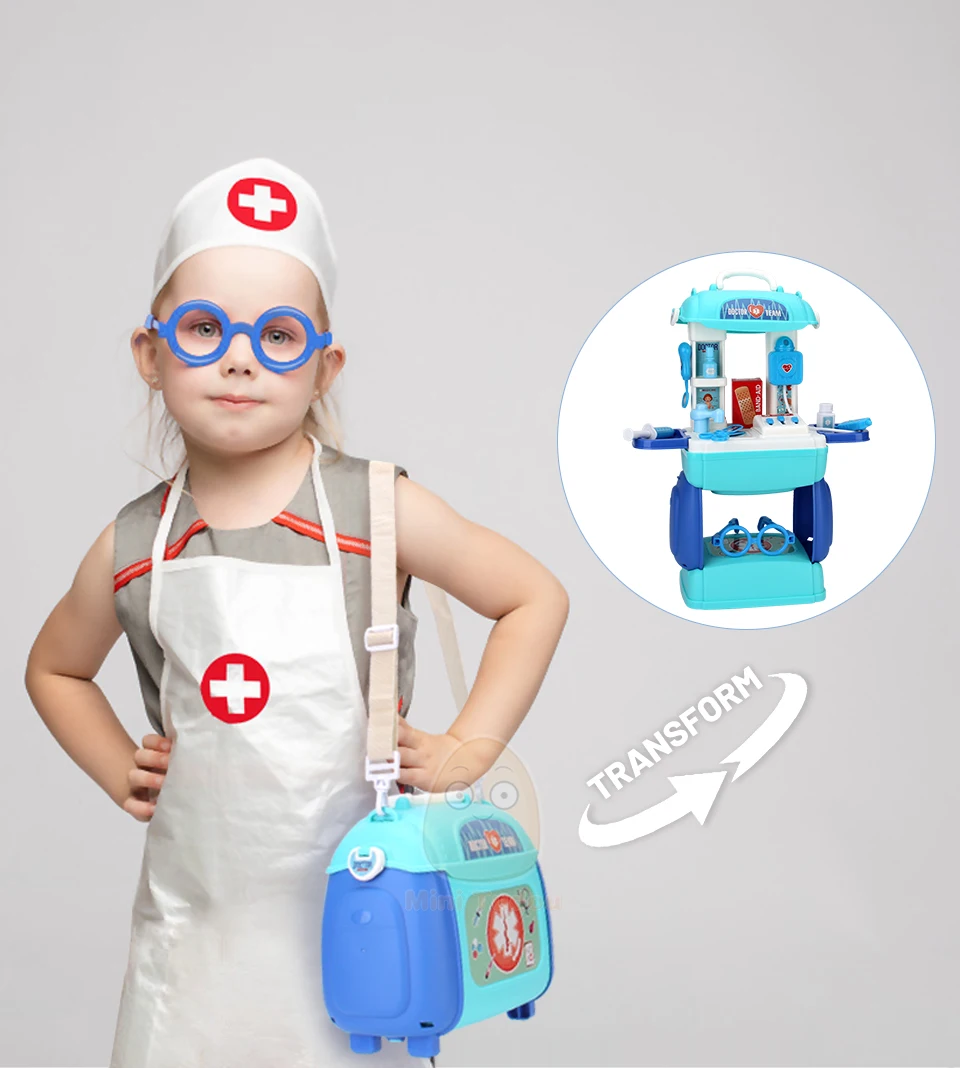 Kit De Jeu De Rôle Docteur/dentiste En Bois Pour Enfants - Sac Médical Inclus, Super Pour L'imagination Et L'empathie