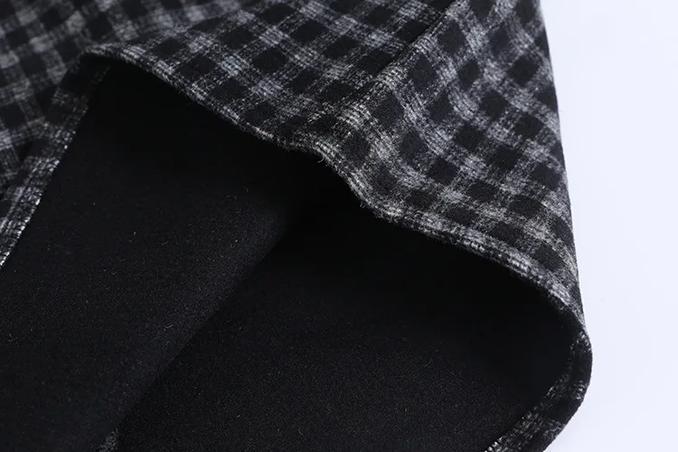 Blvyisla 4XL размера плюс высокая талия на молнии короткая шерстяная клетчатая юбка женская зимняя винтажная мини-юбка карандаш