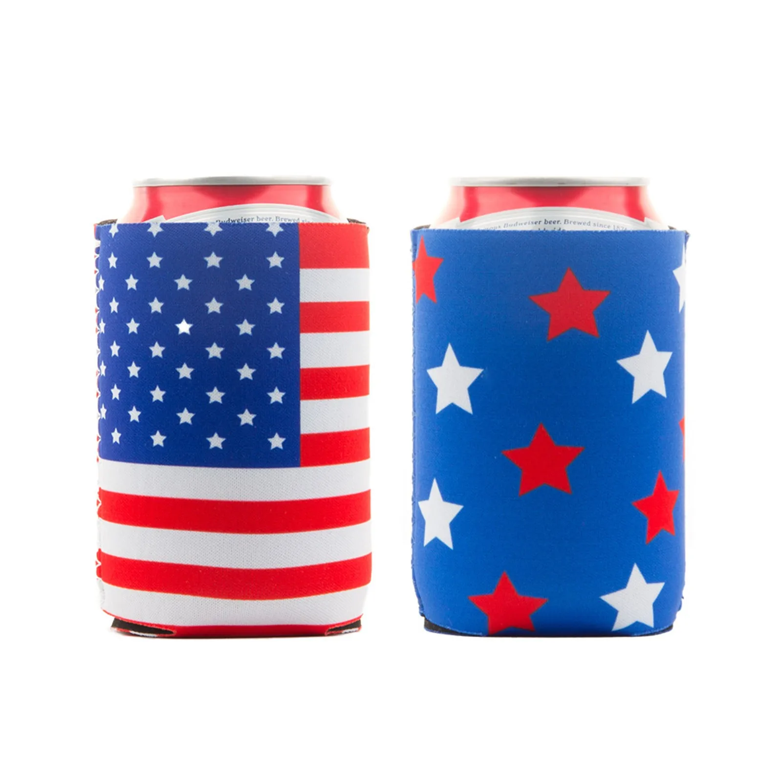 American Flag Can Cooler Sleeves Neoprene Beer Coolies for Cans Collapsible 6PC great BBQ sporting events TV night ect | Дом и сад