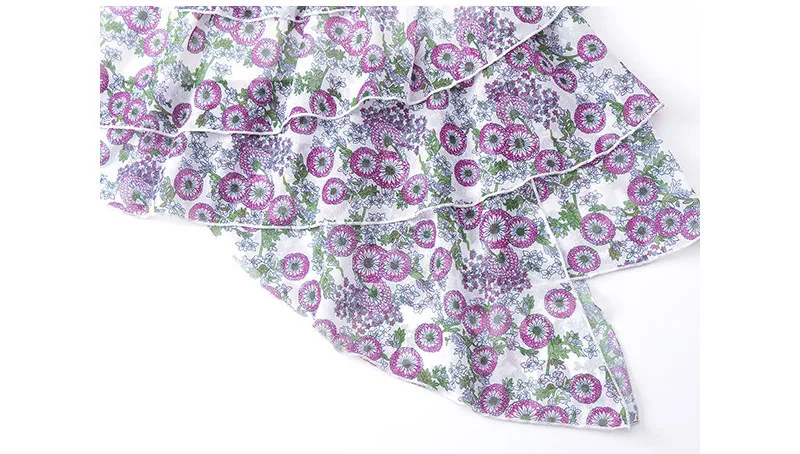 Summer 2020 Chiffon Layered Skirts Dresses For Teenage Girls Floral Printed Asymmetrical Skirt Kids Mid Waist Cute Skirt Clothes (5)