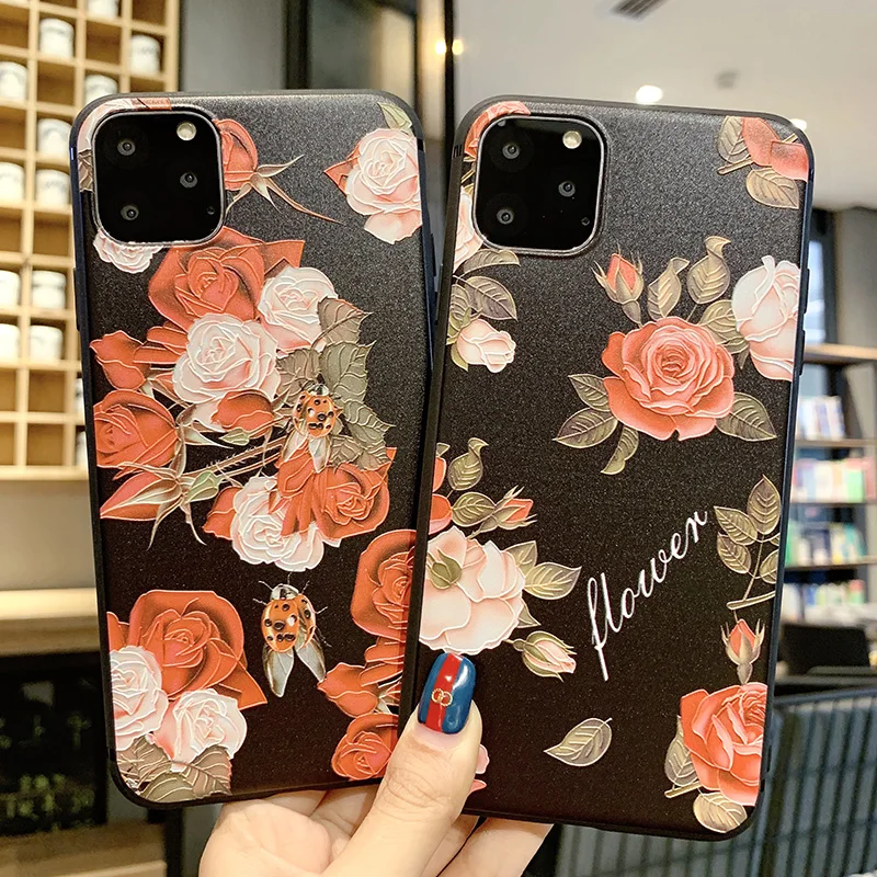 

Flower pattern soft shell for the iPhone 11 11 Pro 7 7p 8 PX S XR XSmax with excellent handle