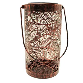 

European style Solar lantern Outdoor metal can hang LED garden light backyard terrace decorative light Self-locking switch