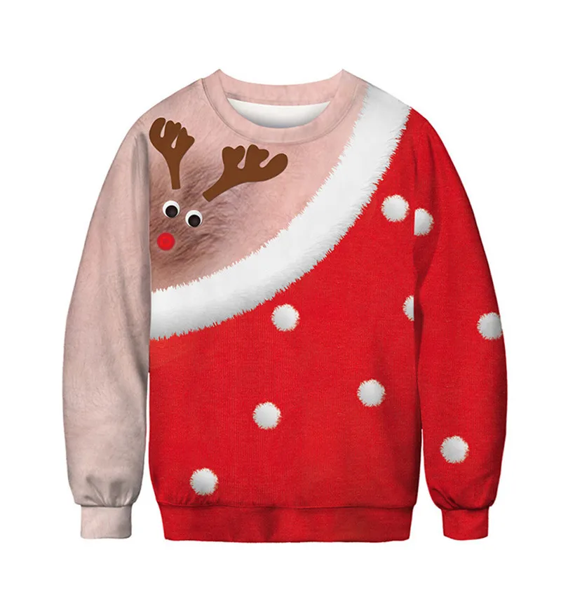 3D Funny Ugly Christmas Sweater Men Women Crewneck Long Sleeve Hoodie Sweatshirt Pullover Sweaters Jumpers Tops For Xmas Party