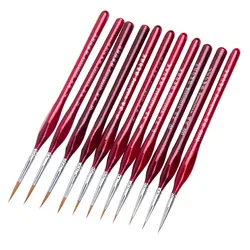 11Pcs/Set Water Color Weasel Hook Line Pen Fine Watercolor Paint Brush For Drawing Art Oil/Gouache Painting Brush Art Supplies
