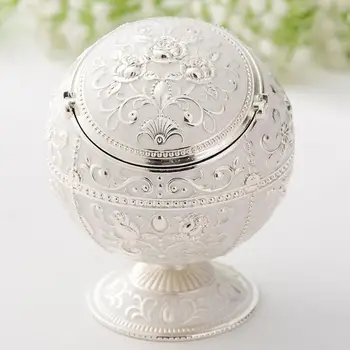 

Luxury Gold Painting Ashtray Round Ashtray Metal Alloy Ashtray Men Boyfriend Gift Ashtray With Lid Portable Ashtray Table Decor