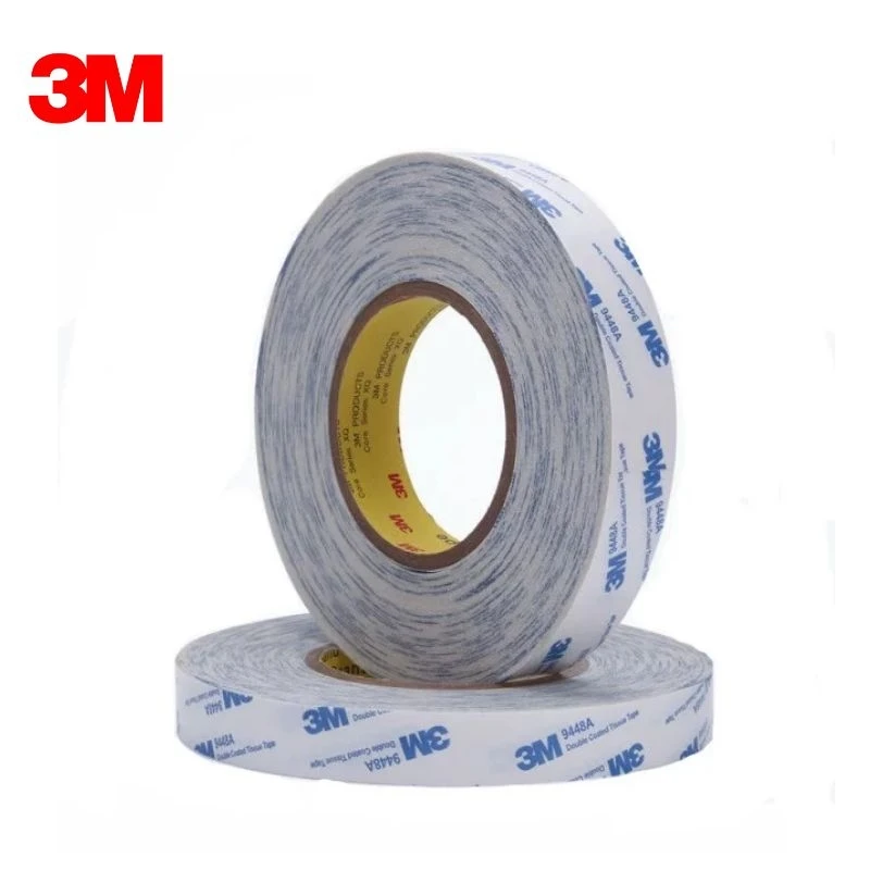3M Double Coated Tissue Tape 9448A for Nameplate/Foam Bonding, White