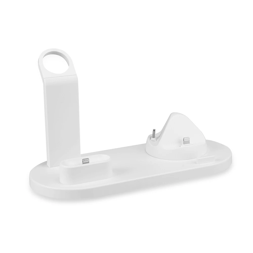 HEYPOD 3 в 1 зарядная док-станция держатель для iPhone X XR 11 8 Plus Airpods USB Беспроводная зарядная станция база для Apple Watch 4/3/2/1 - Цвет: White