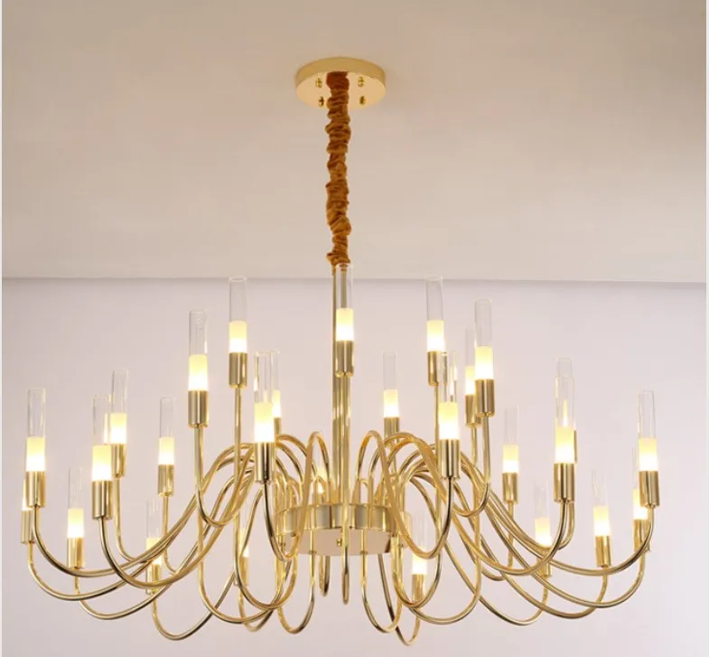 

Nordic Gold Led Chandeliers Modern Living Room Home Decor Lighting Glass Lamp Shade Light Fixtures Bedroom Kitchen Iron G9
