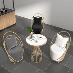 Nordic cadeiras combinação mesa de café conjuntos 3 simples alienígena redonda bancos móveis de negócios recepção mesas de mármore personalizável