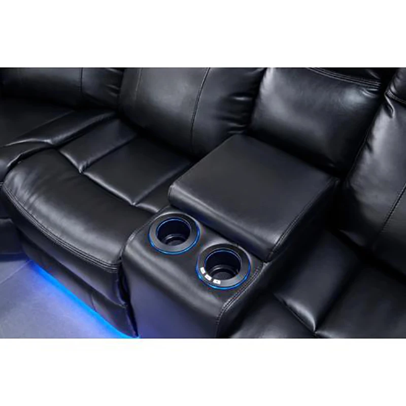 Power reclining Sectional W/LED strip