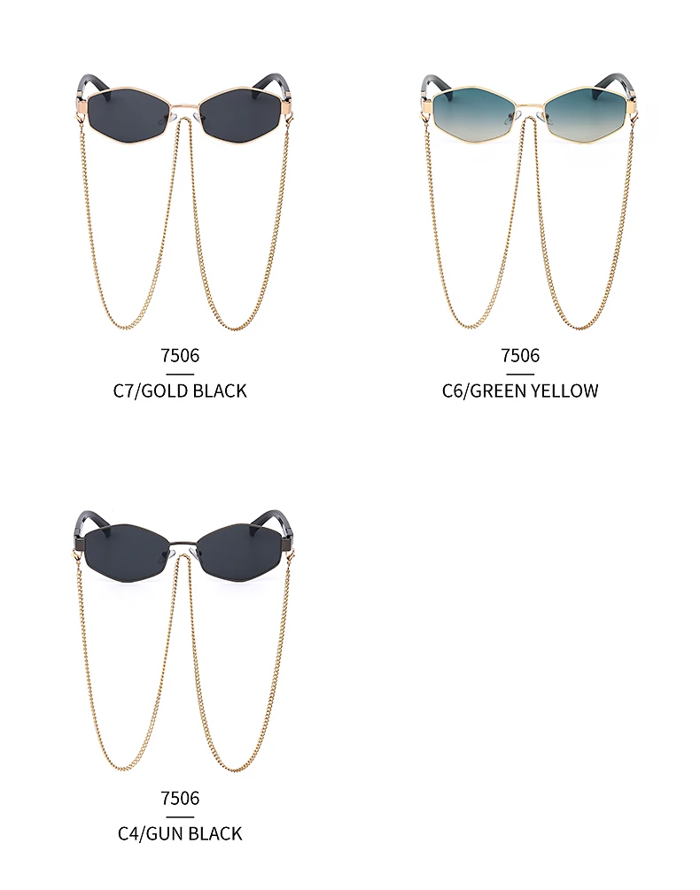 Fashion Small Irregular Sunglasses Women 2022 Luxury Brand Design Trendy Diamond Sun Glasses For Female With Metal Eyewear Chain designer sunglasses