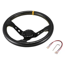 350 мм 14 дюймов Универсальный гоночный автомобиль ГЛУБОКАЯ ТАРЕЛКА углеродное волокно ралли гоночный руль