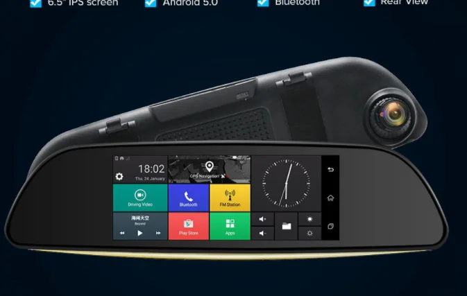 T803 Автомобильный видеорегистратор 7 дюймов Full Hd Android зеркало заднего вида двойной объектив 1080P рекордер Wifi Gps Google навигатор(Rom16G