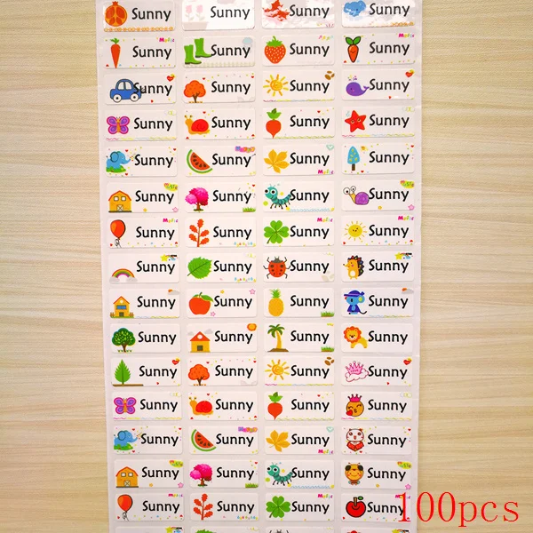 100Pcs Personal Name Stickers Waterproof Cute Custom children stickers For Daycare Scrapbook School Scrapbooking stickers 