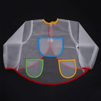 

DIY Anti-dirt Toddlers Drawing School With Pockets Painting Apron Waterproof Long Sleeve Easy Clean Kids Home Cooking Protective