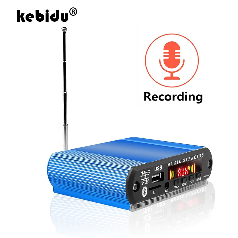 

kebidu Bluetooth5.0 MP3 WMA WAV Decoder Board 5V 12V Wireless Audio Module Color Screen USB TF FM Radio For Car accessories