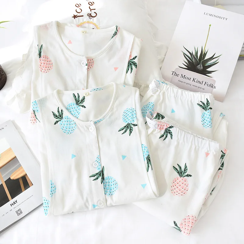 

Spring Autumn New Cotton Feeding Nighty Pregnancy Pijamas Pajamas For Breastfeeding Women Nightwear Pyjama Pregnant