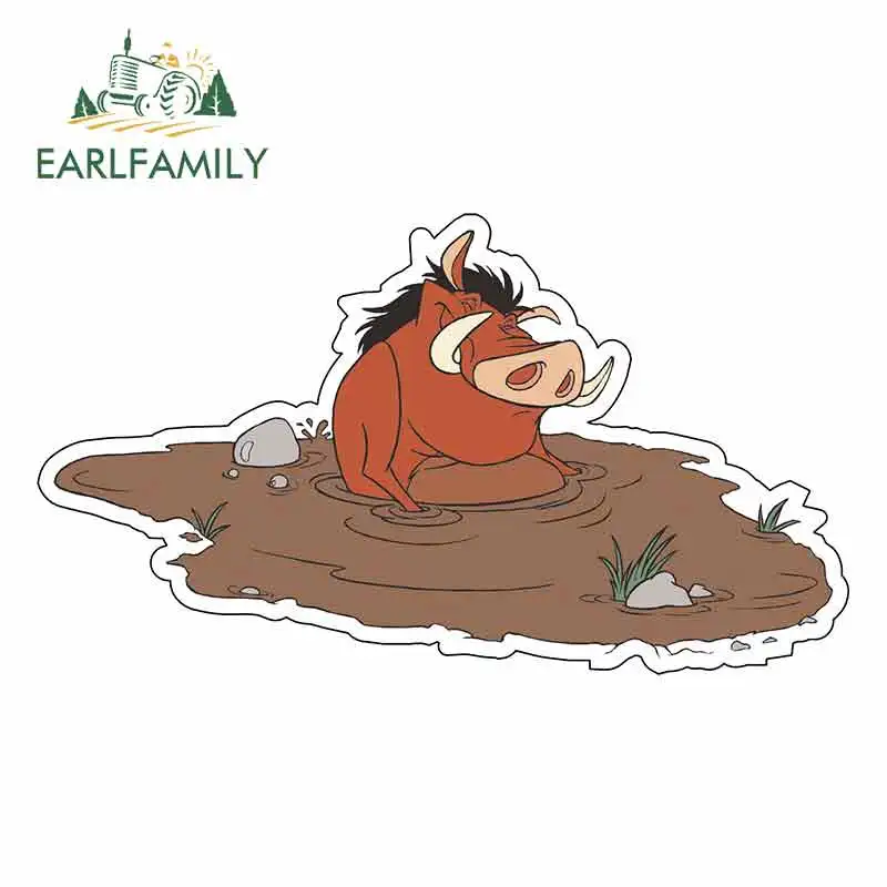 EARLFAMILY 13 см x 7,4 см для короля льва Пумба в грязи мультфильм виниловые наклейки на машину JDM бампер багажник грузовик графика DIY тонкая наклейка