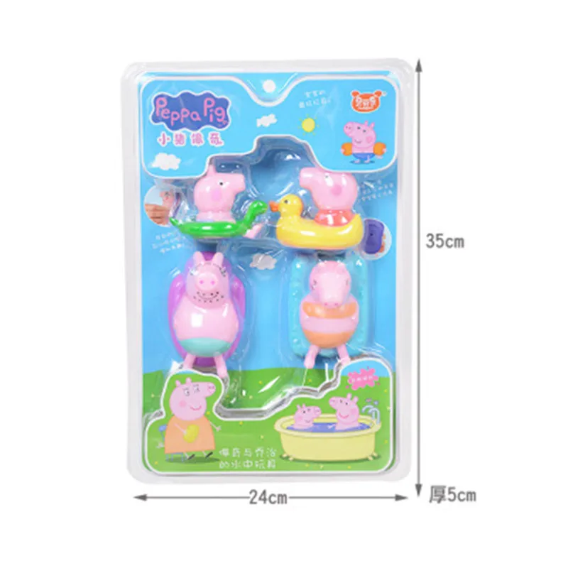 Peppa Piggy резиновые звуковые игрушки семейный пакет пляжное платье детские игрушки для ванной