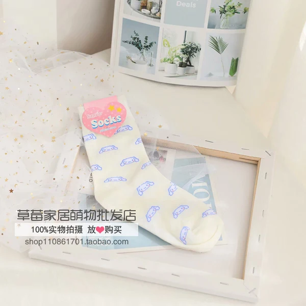 Hello Kitty My Melody Cinnamoroll PomPomPurin Socks Women Autumn Cartoon Cotton Socks for Girls Children Christmas Gift Dropship