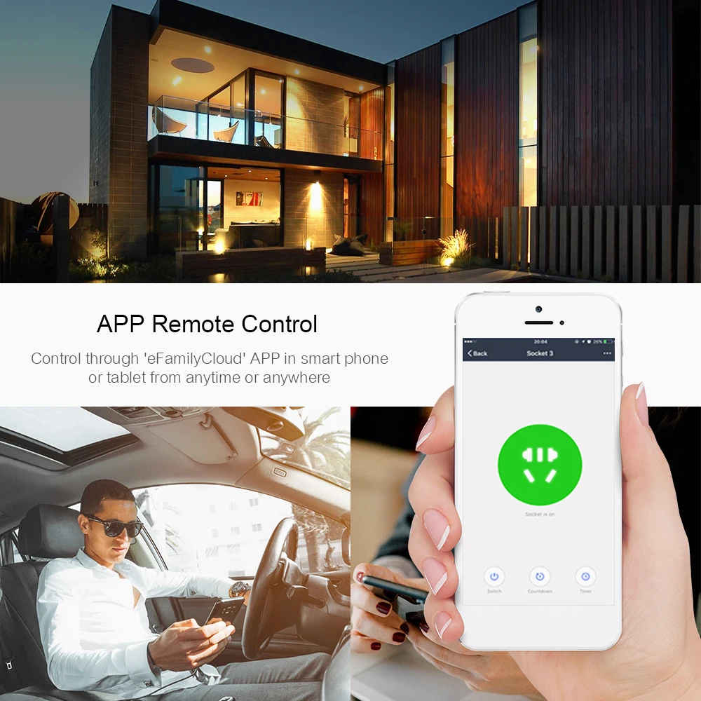 Smart Wi-Fi Plug Voice Control Compatible with Alexa/ Google Home APP Remote Control Schedule Function Smart Wall Socket Outlet