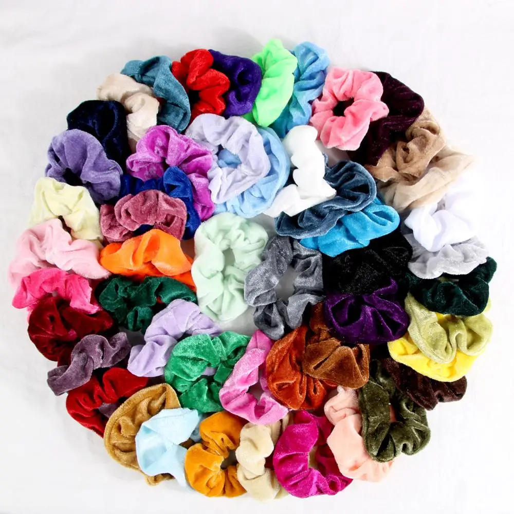 

40/30/20PCS Velvet Scrunchies Women Colorful Elastic Hair Band Girls Ponytail Holder Scrunchie Rubber Band Hair Accessories