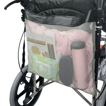 

Durable Polyester mesh cloth Wheelchair Bag Backpack for the Back with Pockets Mobility Devices Accessory Wheelchair Storage Bag