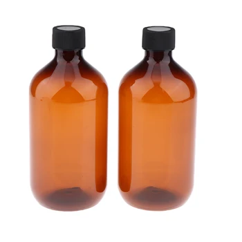 

2Pcs 500ml Plastic Colorful Screw Bottle Travel Shampoo Cosmetic Holder with Cap Inside the Plug for Home Travel Use