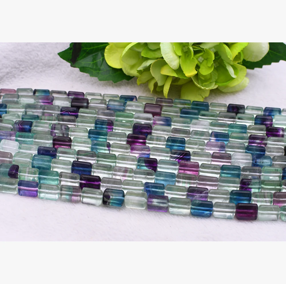 10X14mm Natural stone Colorful Fluorite Faceted Oval Loose Bead 15.5