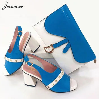 

African Ladies Matching Shoe and Bag Nigerian Shoes and Bags Set PU Leather For Party Women Shoe and Bag To Match T28
