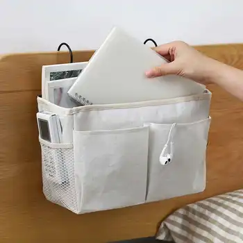 

Hanging storage bag Bedside Storage Organizer Dormitory Phone Book Magazine waterproof Storage Bag Holder with Hook Bed Pocket