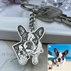 Customized Pet Keychain Photo personalized Jewelry 925 Sterling Silver Memory Keepsake Engrave Dog Cat Name Tag Portrait ► Photo 2/6