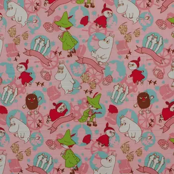 

1 yard Polyester/PVC coated Waterproof Fabric for bag,-- Animal and baby on Pink background (width=140cm) (W502B)