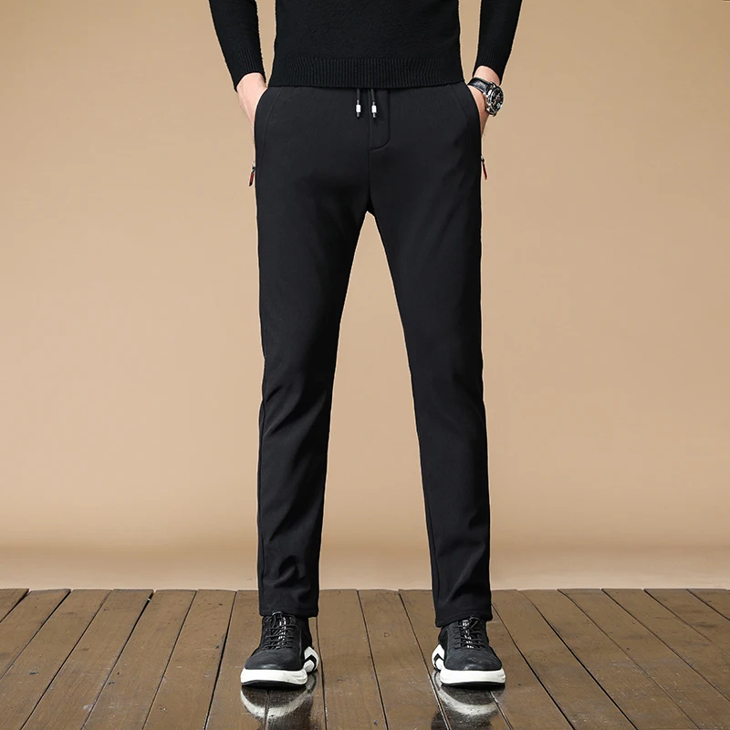 

Men's Pants Plain Fashion Trend Korean Style Pants For Men Pocket with Zipper
