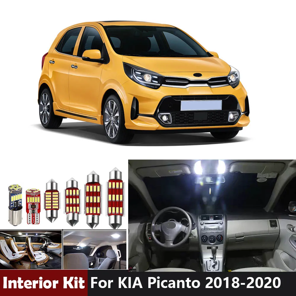 7 шт. белые светодиодные с Canbus Интерьер лампы светильник для KIA Picanto 2017 2018 2019 2020 (для