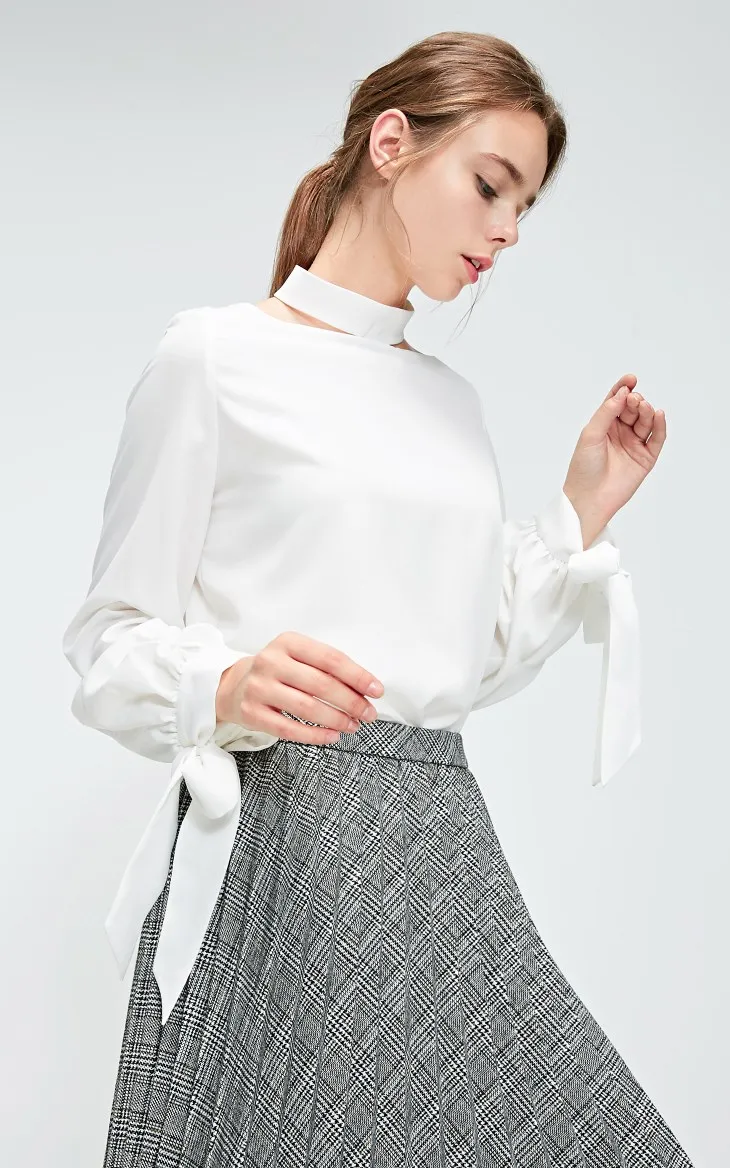 Vero Moda Женская двухъярусная шифоновая рубашка на шнуровке с манжетами | 319151503