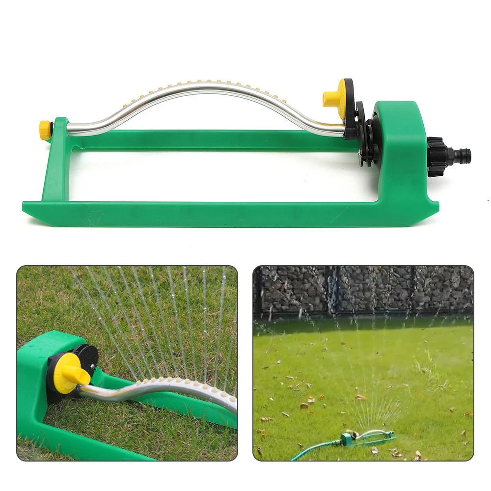 

18-Hole Sprinkler Lawn Watering Drip Irrigation Automatic Waterer Oscillating Garden Pipe Hose Water Flow With Connector