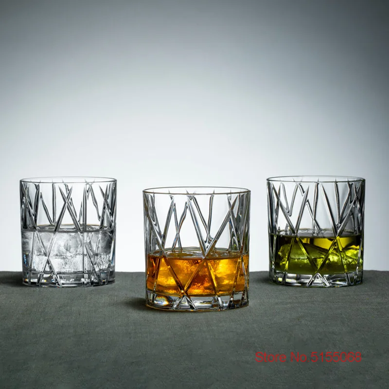 Whisky Glass Old Fashioned Wineglass Mulled Wine Tumbler Shadow Art Clear Crystal For Bar Nordic Style Denmark CITY whiskey glass
