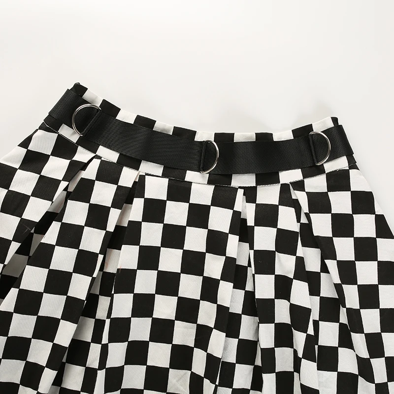 Готические плиссированные юбки в клетку, Женская клетчатая юбка с высокой талией, Harajuku, для танцев, корейский стиль, Короткие мини-юбки для