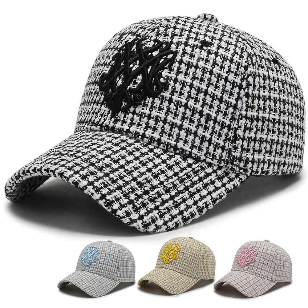

Winter Warm Wool Woolen Knitted Textured Baseball Cap Soft Adjustable Solid Dad Hat for Women Men Embroidered Dad Hat Snapback
