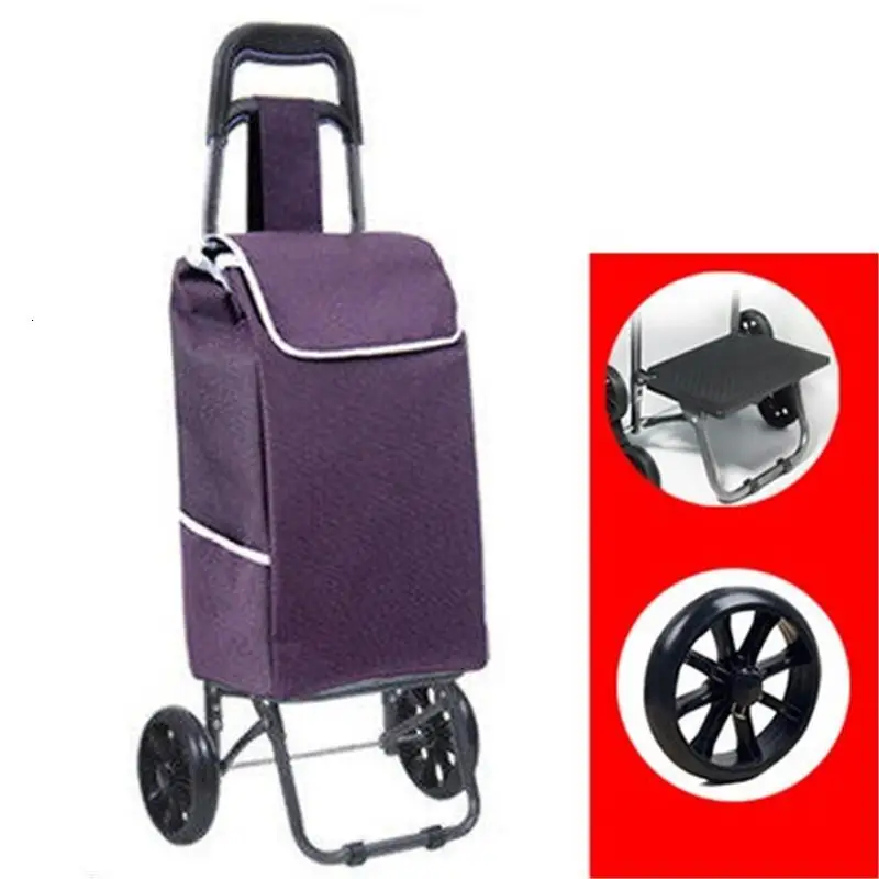 Version Q Plegable carito для покупок Roulant кухонный стол Carrello Cucina Mesa Cocina колесница De Courses Avec roulets тележка - Цвет: Version Q
