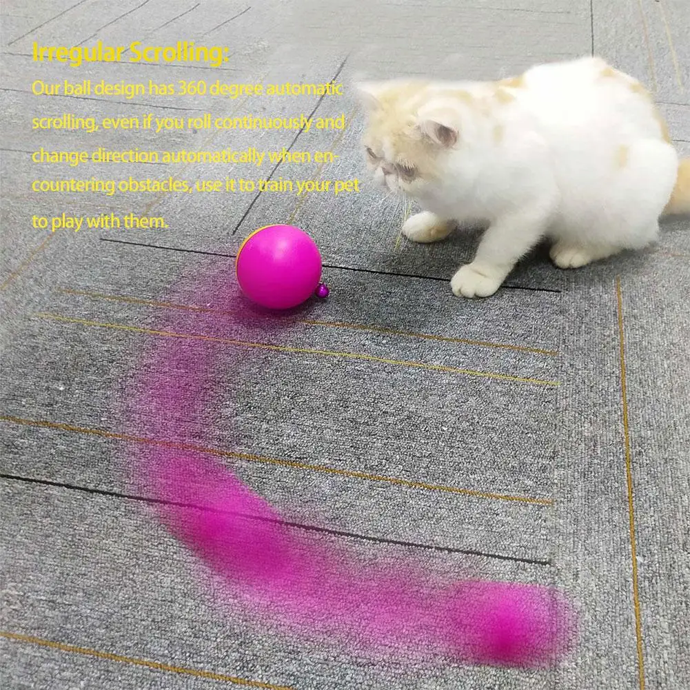 Electric Pet Cat Ball Toy Wireless Remote Control 360 Automatic Rolling