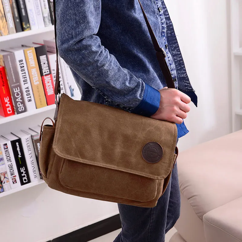 

2019 New Style Canvas Bag Shoulder Bag Men Shoulder Bag Trendy Bag Korean-style Men's Bag Casual Tablet Shoulder Bag Men's Speci