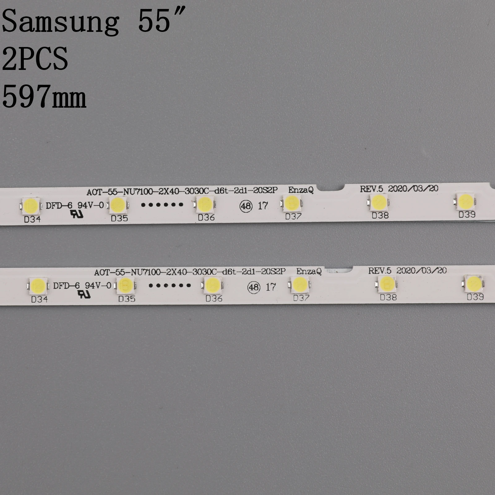 2pcs/lot LED Backlight strip for Samusng 55NU7100 UE55NU7300 UE55NU7100 UE55NU7105 AOT_55_NU7300_NU7100 BN96-45913A BN61-15485A