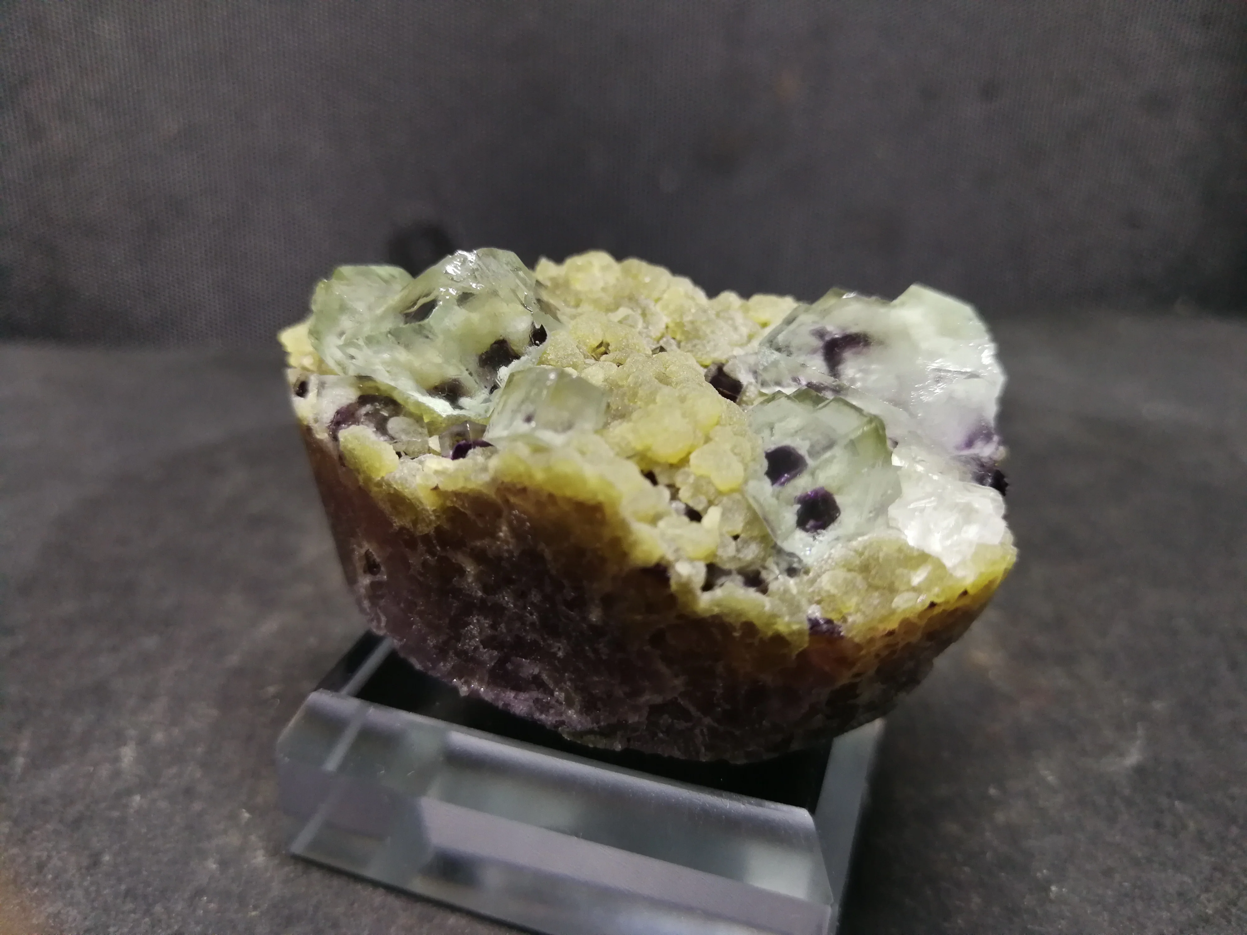 65 8 г натуральный зеленый фиолетовый сердец флюорит слюда общий тело минеральный