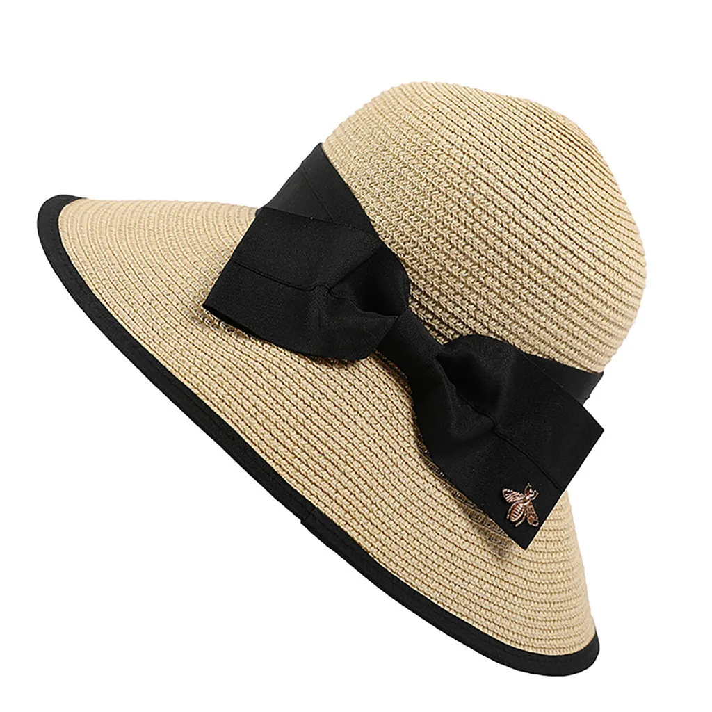 Women Wide Straw Hat Foldable Roll up Fedora Beach Sun Bow women's hat gorros mujer invierno casquette chapeau femme | Аксессуары